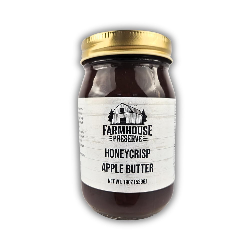 Farmhouse Preserve Honeycrisp Apple Butter, Small Batch Amish Recipe, Real Honeycrisp Apples, Cinnamon Spiced, Gluten Free, No Corn Syrup, 19oz Jar (Pack of 1)