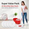NINGHUAZHU Spin Mop and Bucket Set, 360 Rotating Self-Wringing Floor Cleaner, Microfiber Mop Heads, 4 Refills Included, for Hardwood and Tile Floors,Red w/White view 3
