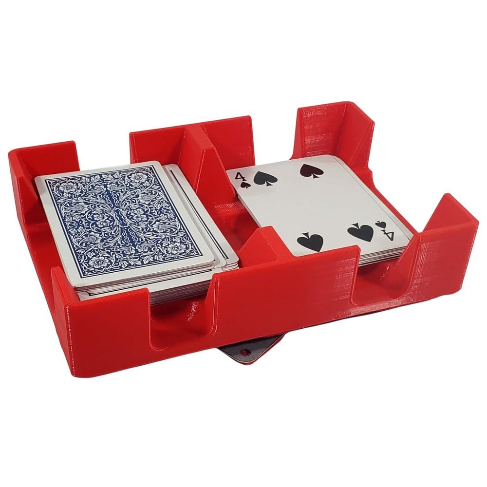 Revolving Two Deck Playing Card Tray for 1-2 Decks: Made in USA (Red)