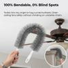90 Flexible Ceiling & Fan Dust Magnet, 3Pack Multipurpose Dust Removal Brush, Bendable Microfiber Head, Reusable Dust Remover, Washable Ac Vent Cleaning Brush for Fans&Curtain (Blue) view 2