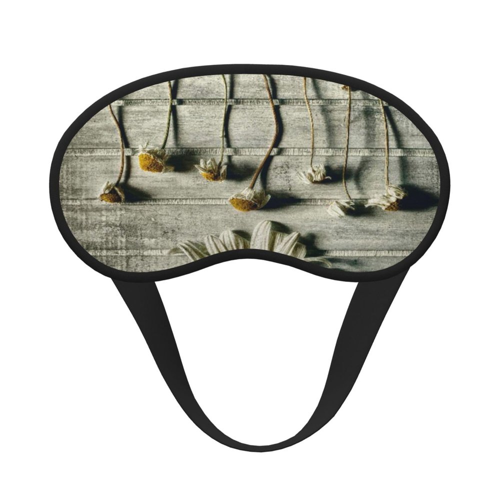 Daisy Daises Flower Flowers Concrete Wall Still Life Wither Sunflowers Black Edge Eye Cover for Sleeping & Travel