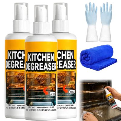 Greasekiller BBQ Spray, Heavy Duty Grill Cleaner and Degreaser, Fast-Acting Grease Remover for BBQ Grills, Smokers, Ovens, Air Fryers and Kitchen Surfaces (3Set)