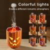 Halloween Pumpkin Aroma Diffuser, Spooky Pumpkin Aromatherapy Diffuser, 300ml Essential Oil Humidifier with Jellyfish Mist Effect & Remote Control, Adjustable Timer, 7 Colors Light (2pcs) view 4