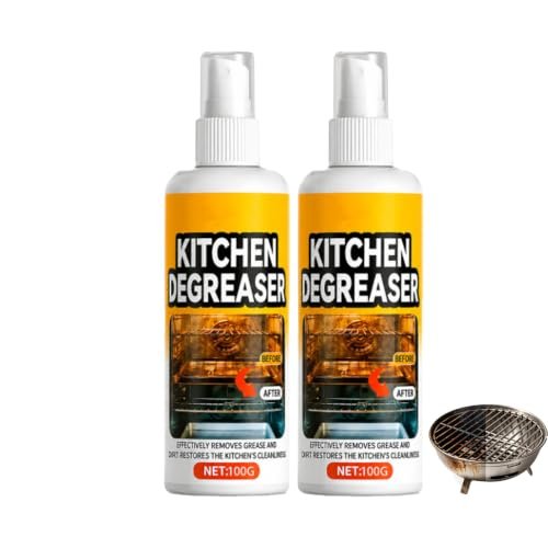 TERFISE Heavy Duty BBQ Grill Cleaner & Degreaser - Fast-Acting Formula Melts Burnt Food and Grease for Outdoor Grills, Ovens, Grates, and Air Fryers (2 pcs)
