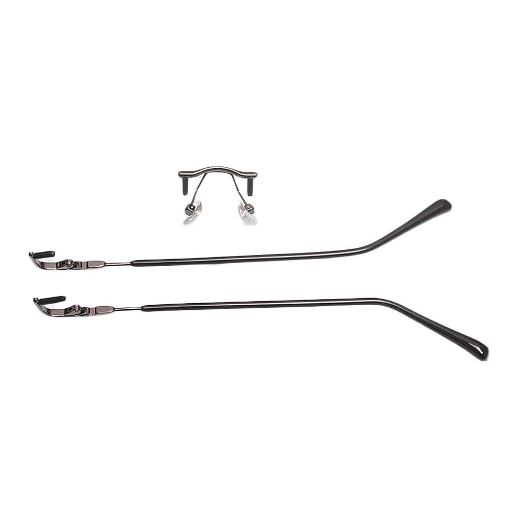 HYUETCX 1 Pair 1-Hole Rimless Glasses Repair Parts Kit, Grey,