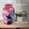 LEXFAY Cowboy Cremation Urns for Human Ashes, Pink Funeral Urns for Human Ashes Adult Man, Large Memorial Gift for Urn for Cremation Mother with Velvet Bag (Size - 10 Inch) view 4