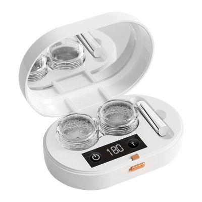 Portable Contact Lens Cleaner Case with Digital Timer Mini Contact Lens Case with Vibration