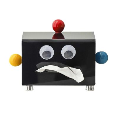 Home Decor Cute Puppet Tissue Box Large-Caliber Living Room Desktop Ornaments Napkin Storage Holder Tissue Box(Black)