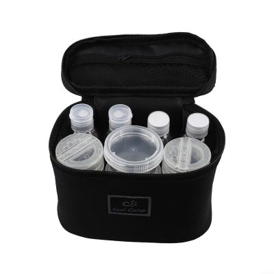 Camping Seasoning Jar Set with 9 PET Bottles and Oxford Storage Bag, Portable Spice Kit for Oil Vinegar Salt, Outdoor Cooking Organizer for Backpacking Hiking Picnic BBQ Travel