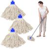 Cotton String Mop Head Replacement, Screw on Type, Water Absorption, Compatible with Standard Threading Pole, 3 Pack view 2