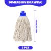 Cotton String Mop Head Replacement, Screw on Type, Water Absorption, Compatible with Standard Threading Pole, 3 Pack view 4