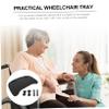 Removable Wheelchair Tray Table Wheelchair Lap Tray with 2 Cup Holders for Adult Elderly Eating Reading Resting(Black) view 3
