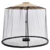 Patio Mosquito Net for 149.6-157.5 in Umbrellas, Outdoor Bug Protection, 90.6 in Tall, Black Polyester, Double Door, Fits Roman Offset, Ideal for Summer view 1