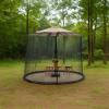 Patio Mosquito Net for 149.6-157.5 in Umbrellas, Outdoor Bug Protection, 90.6 in Tall, Black Polyester, Double Door, Fits Roman Offset, Ideal for Summer view 4