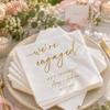 Luxury Custom Pack 15pcs to 1000pcs Engagement Napkins, We're Engaged, Engagement Party Decorations, Beverage Cocktail Luncheon Dinner Napkins 51 view 2