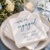 Luxury Custom Pack 15pcs to 1000pcs Engagement Napkins, We're Engaged, Engagement Party Decorations, Beverage Cocktail Luncheon Dinner Napkins 51 view 3