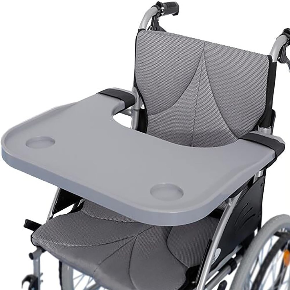 Wheelchair Lap Tray Table Detachable with 2 Cup Holders for Rest Home The Disabled Fits Wheelchair Arms of 16inch - 20inch