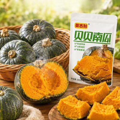 Pumpkin, Soft and Sweet, Healthy and Nutritious Breakfast, Leisure Food, Pure Vegetarian, Dim Sum, Dessert, Delicious Chinese Snack Gift (300g)