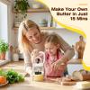 CAROD Traditional Manual Butter Churn Maker, 1.2L Capacity Glass Jar with Sifting Lid, Create Delicious Homemade Butter within 15 Min, Upgraded Design Protect from Injury view 4