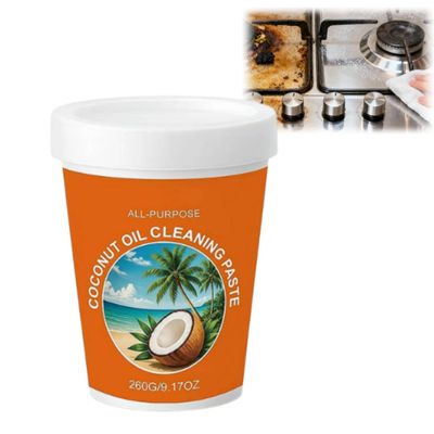 Coconut Oil Cleaning Paste,Multi-Purpose Coconut Oil Cleaning & Polishing Paste,Stainless Steel Cookware Cleaner,All-Purpose Cleaner Removes Stains for Wood Furniture, Leather,Kitchen Surfaces