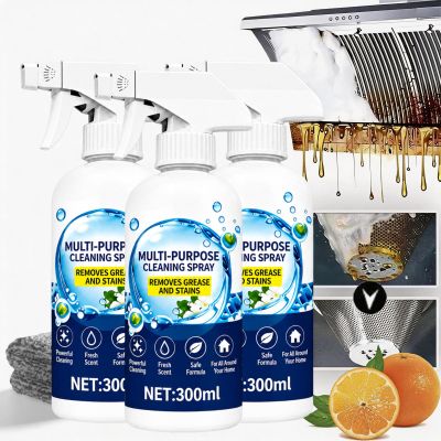 Xianly Multi-Purpose Cleaner,Multi Surface House&Kitchen Grease Cleaning,Suitable For Stoves And Range Hoods,Removes Grease Stains,Plant-Derived Cleaning Agents And Coconut-Based Surfactants (3PCS)