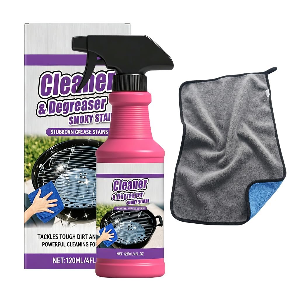 Fast Acting Heavy Duty Grill Degreaser Spray, 120ML BBQ Grill Cleaner1 Set