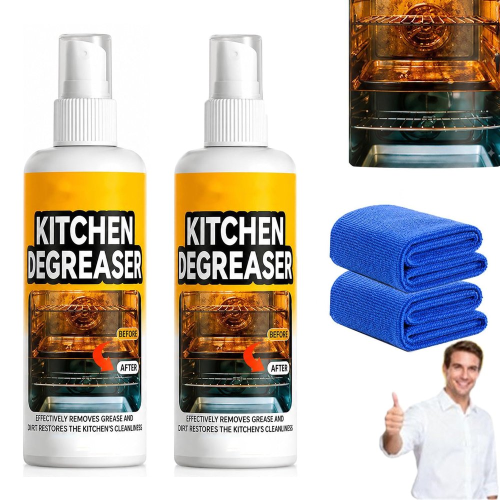 Apiastar Greasekiller Spray, Kitchen Degreaser, Greasekiller BBQ Spray,Grease KillerSpray Grill Cleaner,Grill Degreaser For Outdoor Grill, Outdoor Use (2PCS, 120ML)