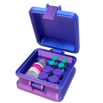 Compatible with Peptide Storage Organizer Case for 3ml 5ml 10ml Vials, Combo Peptide Travel Storage Box for BAC Water, GLP-1 and Injection Vials (Blue-Violet)