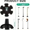 3/4 inch (About 1.9cm) Heavy-Duty self-Supporting Rubber Cane tip Cane Support with 6 Rubber feet, Suitable for Walking Sticks, Walking Sticks and Folding Walking Sticks. view 2