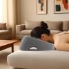 Deskium Prone Pillow for Face Down Sleeping, Memory Foam Massage Pillow for Surgery Recovery, Gray, Suitable for Adults and Little Minds, Ideal for Resting and Relaxing, Soft Breathable Fabric view 3