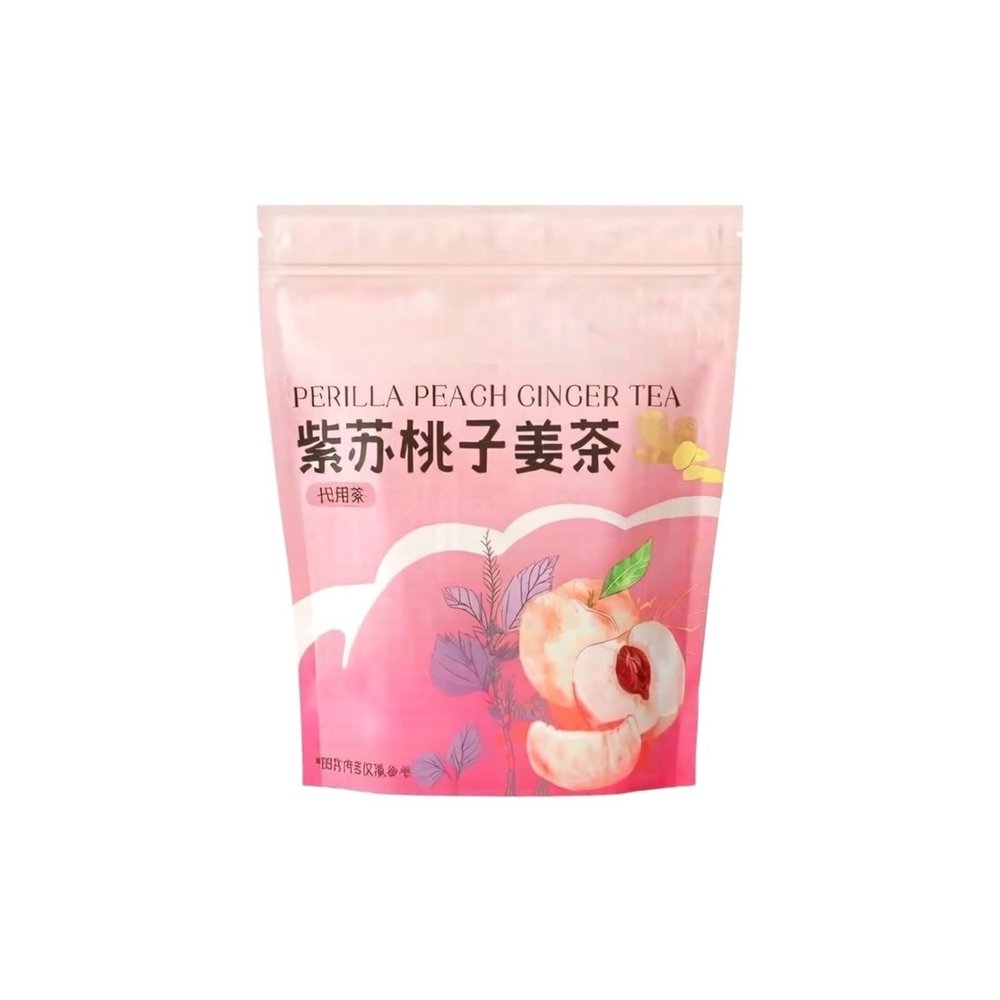 Perilla, Peach, And Ginger Tea Triangle Bags 100g (5g*20 Bags) Contains A Blend Of Red Dates And Mulberries(3pcs)
