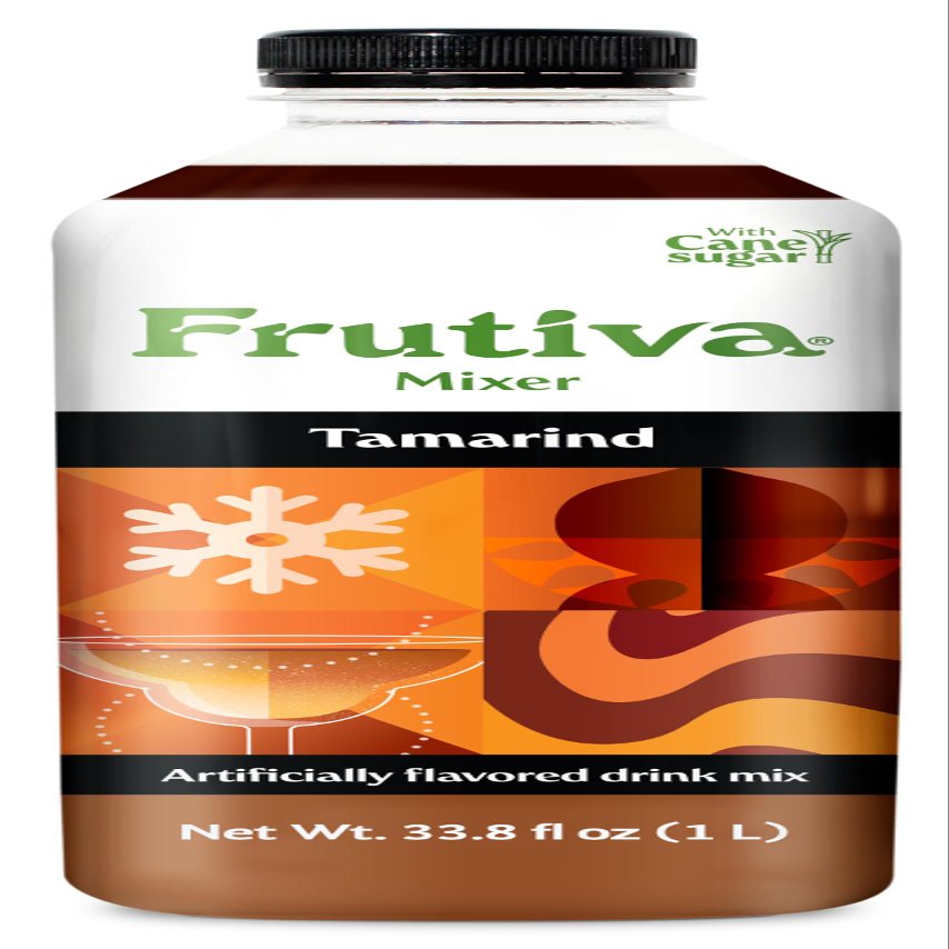 Frutiva Tamarind Cocktail Mixer, Made with Cane Sugar, Makes 33 Cocktails, 33.8 Fl Oz