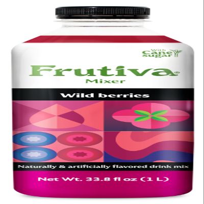 Frutiva Wild Berries Craft Cocktail Mixer, Made with Cane Sugar, Makes 33 Cocktails, 33.8 Fl Oz