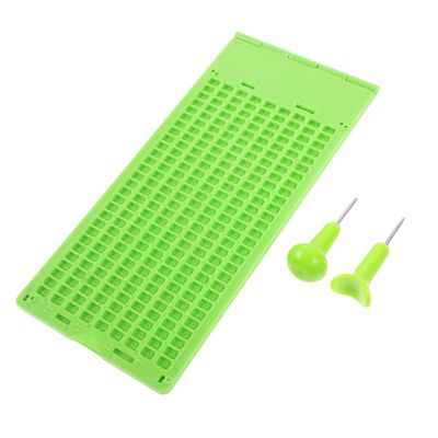 OKUMEYR Reusable Plastic Braille Writing Plate with Stylus the Blind, 28 Cells Per Line Braille Fingerboard, Easy to Operate Sensory for Visually Impaired Learning and Practice
