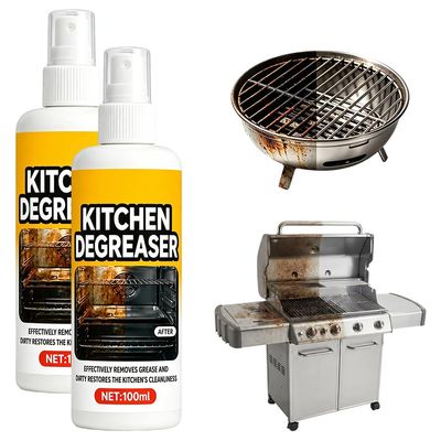 Grill Degreaser, 2026 New BBQ Grill Cleaner Spray, Heavy Duty Griddle Oven Cleaner for Kitchen, Fast-acting Grease Removal for Outdoor BBQ Grate, Stovetop, Oven, Range Hood (2PCS)