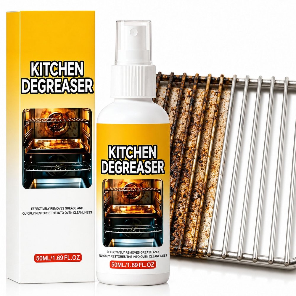 Qiieoev 2026 New Greasekiller Spray Grill Cleaner 4.05OZ, Kitchen Degreaser Spray for BBQ Grates, Ovens, Stovetops, Range Hoods, Stainless Steel, Heavy-Duty Grease Remover (1PC, 1.75 OZ)