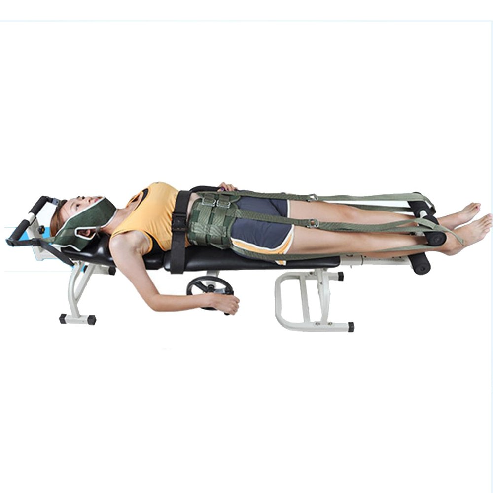 Folding Spinal Correction Bed, Cervical Lumbar Traction Equipment for Body Stretching, Ideal for Cervical Spondylosis and Lumbar Disc Herniation