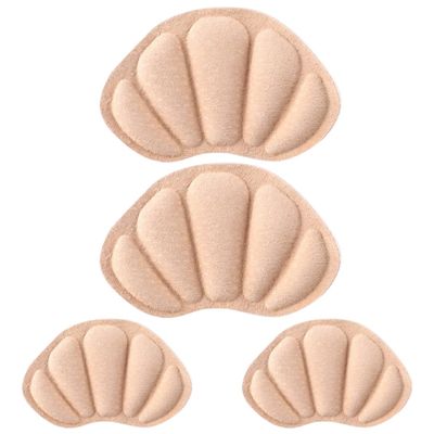 DECHOUS 2 Pairs Sports Shoes Heel Pads Beige Abrasion-Proof Thickened Heel Cushion Pigskin and Sponge Material Comfortable Touch and Easy to Remove for Many People
