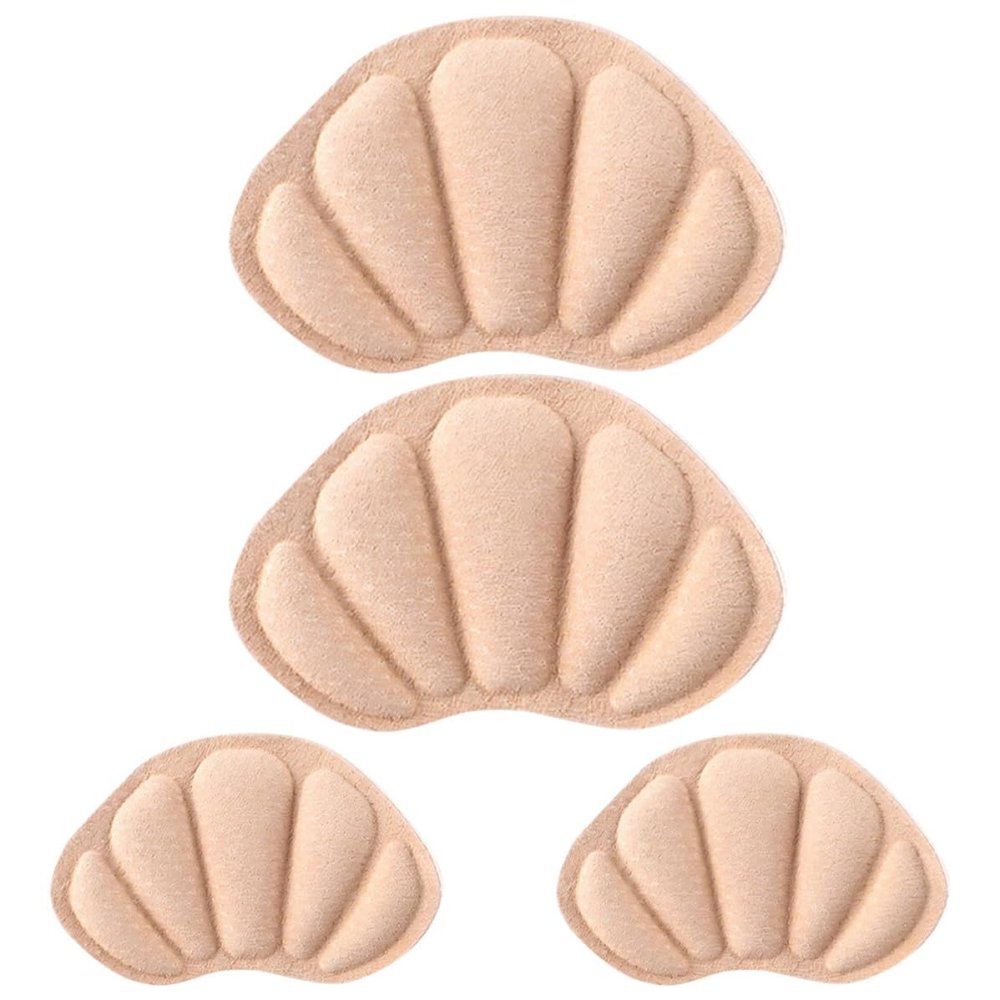 DECHOUS 2 Pairs Sports Shoes Heel Pads Beige Abrasion-Proof Thickened Heel Cushion Pigskin and Sponge Material Comfortable Touch and Easy to Remove for Many People