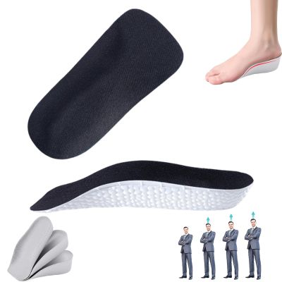 Orthopedic High Pads 0.6/1.0/1.4 - Height Increasing Insoles with Arch Support, Memory Foam Comfort for All Day Wear, Shock Absorbing Heel Lift Inserts for Men and Women(Black 1.0 Inch)