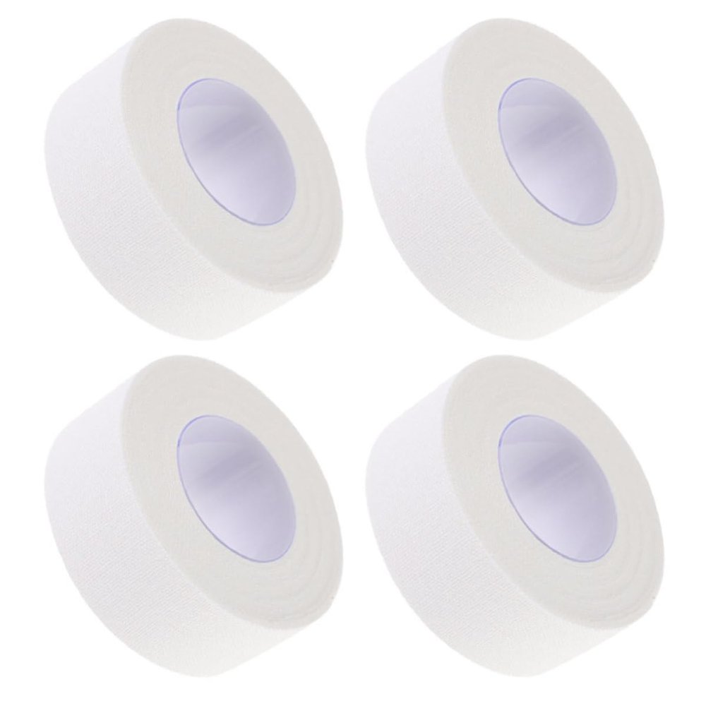 CIYODO 4 Rolls Gentle Adhesion Cotton Fabric Tape, Comfortable Breathable Self-Adhesive Bandage for Skin Protection and Crack Prevention, for Finger and Wound Care