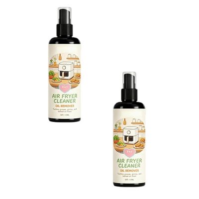 2 in 1 Air Fryer Cleaner & Degreaser Spray, Instantly Dissolves Baked-On Grease, Safe Non-Stick Coating No-Scratch Formula For Baskets, Racks & Trays (2)