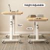 Bed Desk for Laptop and Writing Rolling Adjustable Height 25.6"-37.4" Bed Side Tables Bedroom Hand-cranked Lift for Offices Home Medical and School Farmhouse End Table(White,80x60cm) view 4