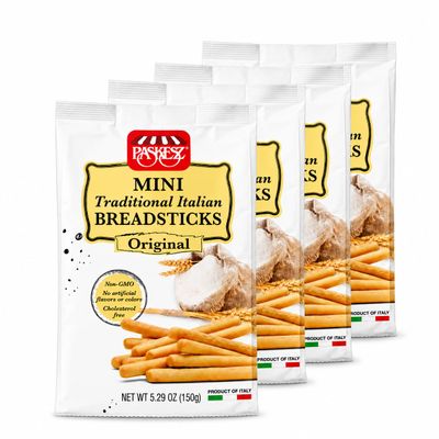 Authentic Italian Grissini Breadsticks, Kosher Pareve, Crispy Snack