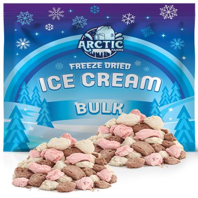 Arctic Farms Freeze-Dried Protein Ice Cream - Neapolitan - Bulk (20 oz) | Zero Added Sugar, High Protein, A2A2 Milk, No Freezer Needed