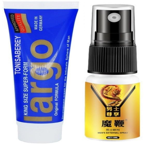 Largo Cream Massage Gel and Delay Spray Set for Men (DG)