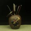 JOYOFREELY 6 Pcs Ebony Wood Tea Making Tool Kit Chinese Kung Fu Tea Set for Office Elegant and Delicate Design view 3