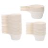 Garneck Disposable with Pan Shape 50pcs Degradable Fruit Cups Paper Safe to Use White Storage Cups with Beautiful Appearance for Serving Appetizers and Salads view 1