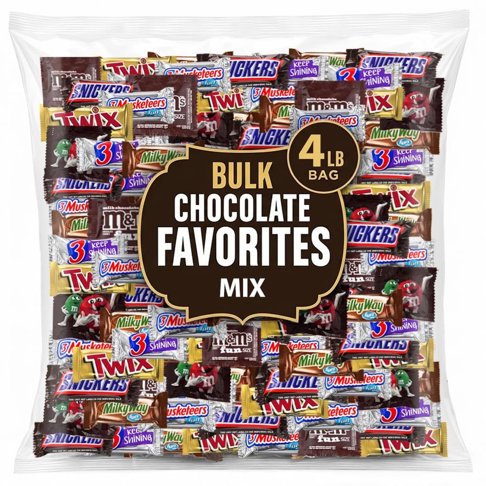 Assorted Chocolate Candy Mix Individually Wrapped Chocolate Variety Pack Bulk Candy for Parties, Events & Offices 4 lb Bag