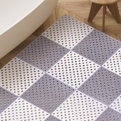 KJHBV 4pcs Non Slip Shower Mat for Bathrooms and Pool Decks, TPE Material with Quick Dry and Versatile Use, Bath Floor Tile Safety Mat for Elderly Assistance and Tub Protection